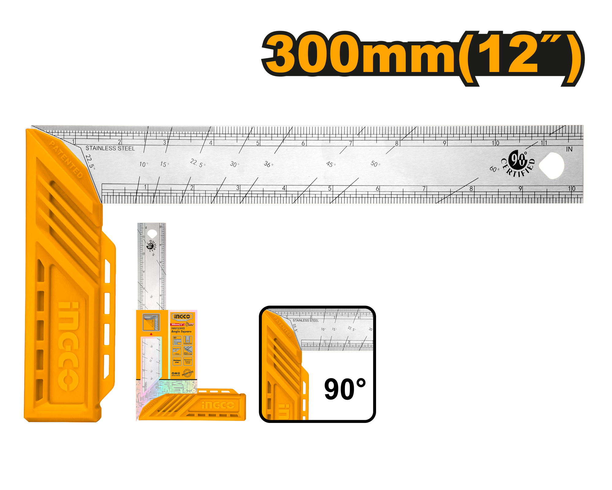 INGCO 300MM (12") Angle Square - HAS123002