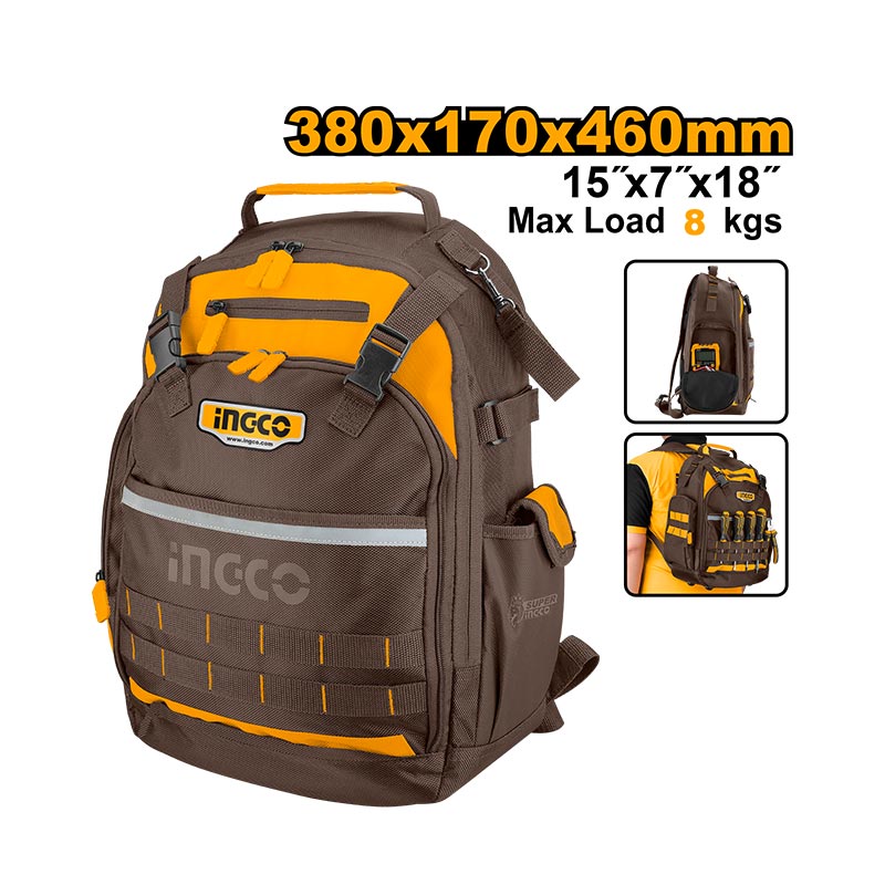 INGCO 380x170x460MM Tool Backpack - HBP01028