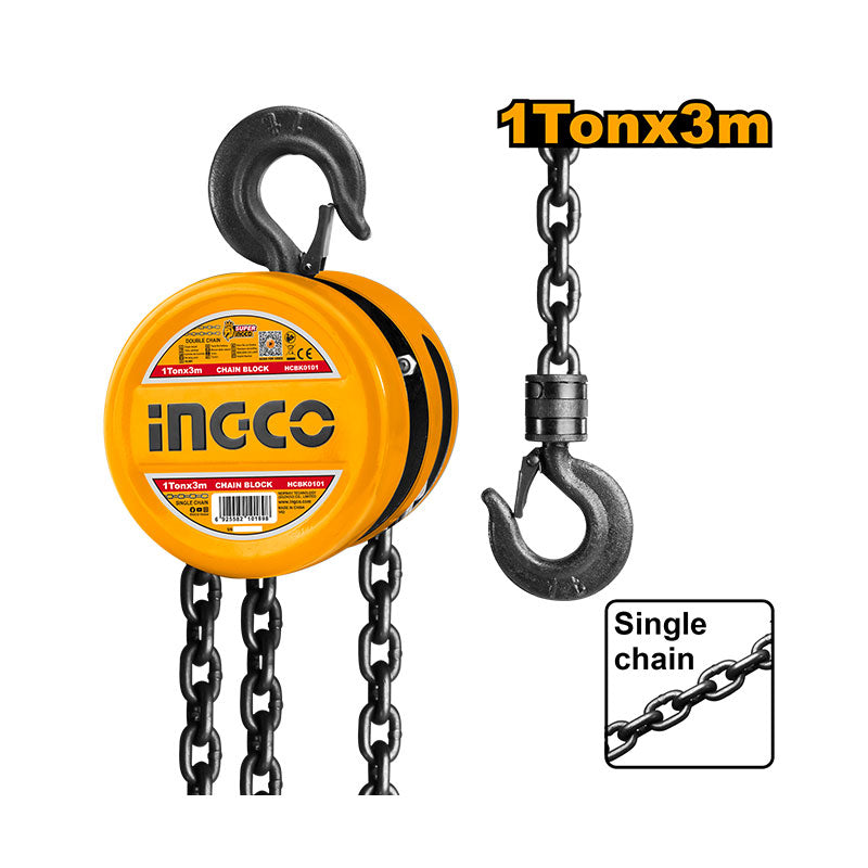 INGCO 1 Tonx3M Single Chain Block - HCBK0101