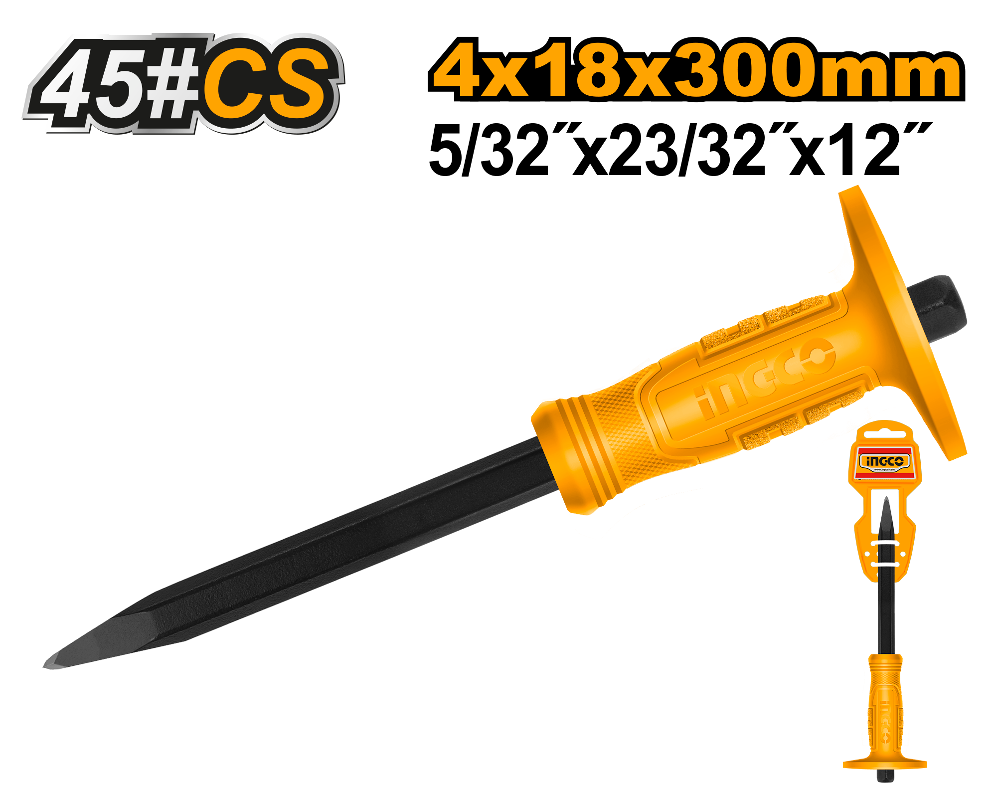 INGCO 4x18x300MM Concrete Chisel - HCC0841218 Main image