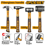 INGCO 4 Pcs Hammer Set - P1C6 - HCH9004