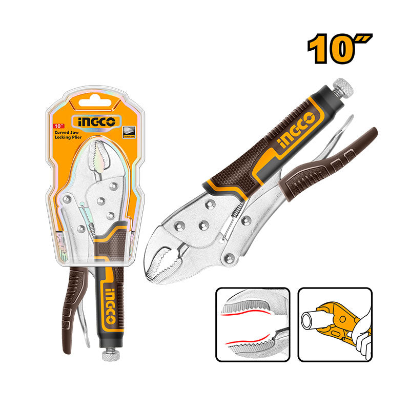 INGCO 10" Curved Jaw Locking Plier - HCJLW0210