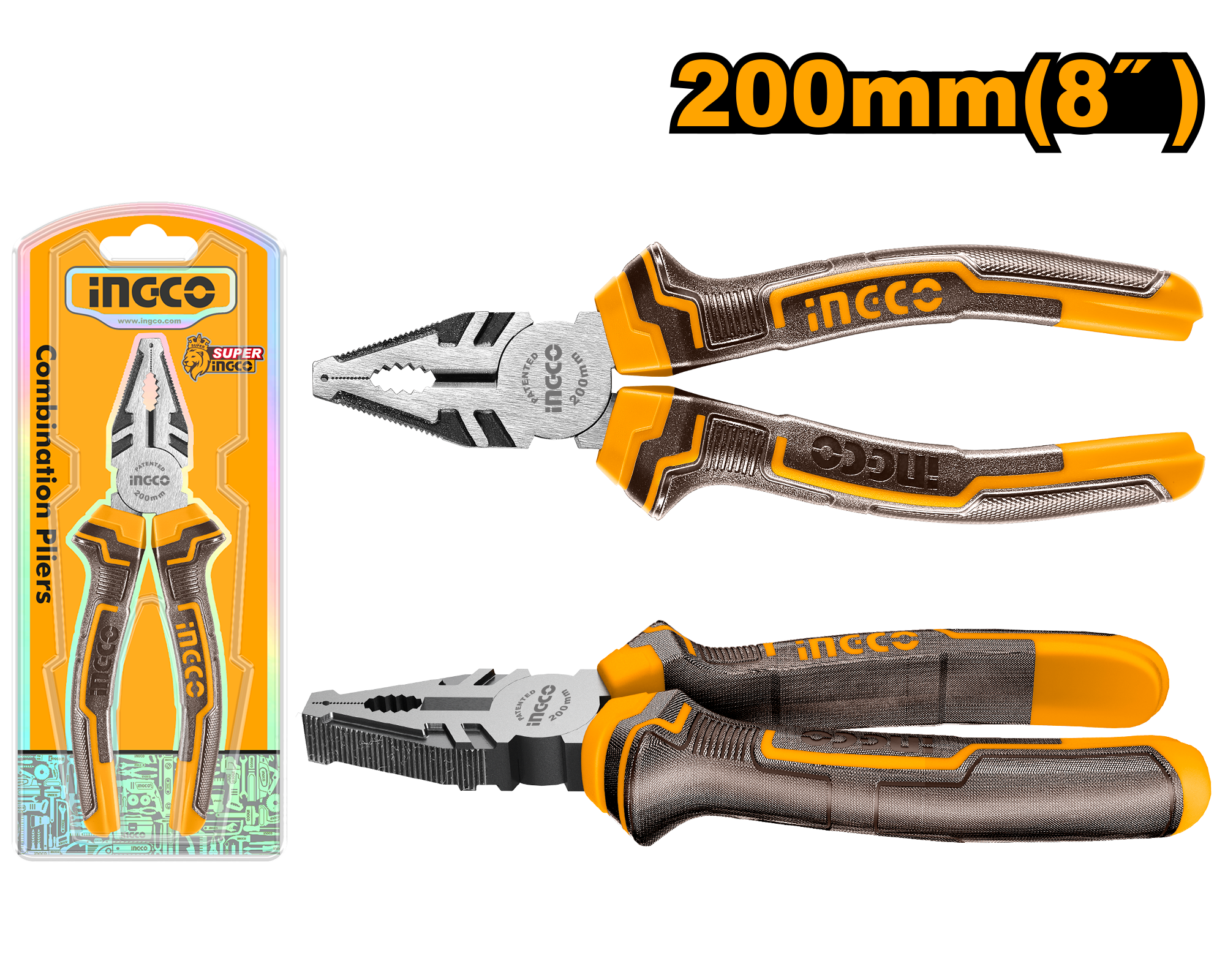 INGCO 200MM (8") Combination Pliers - HCP08208