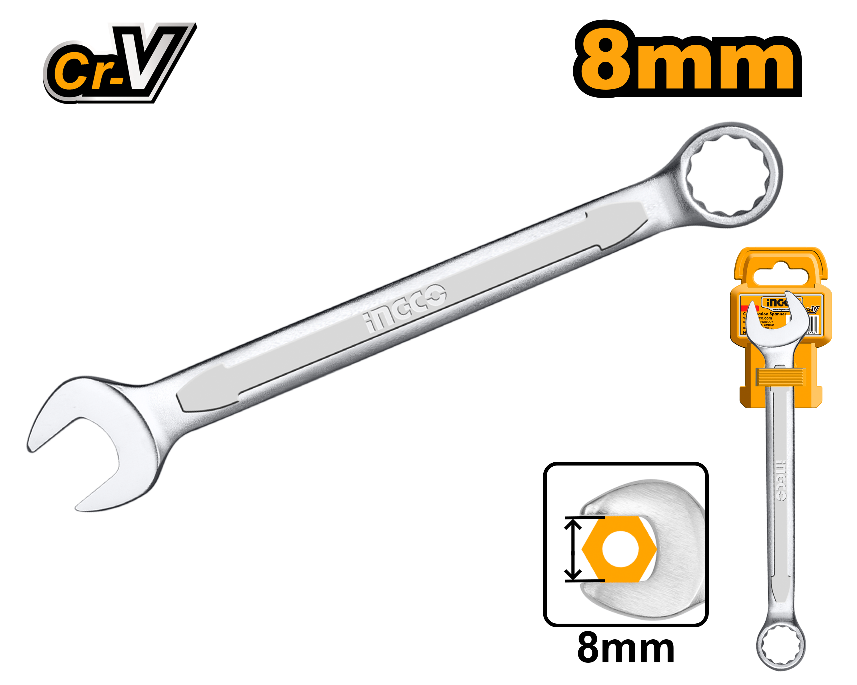 INGCO 8MM Combination Spanner - HCSPA081
