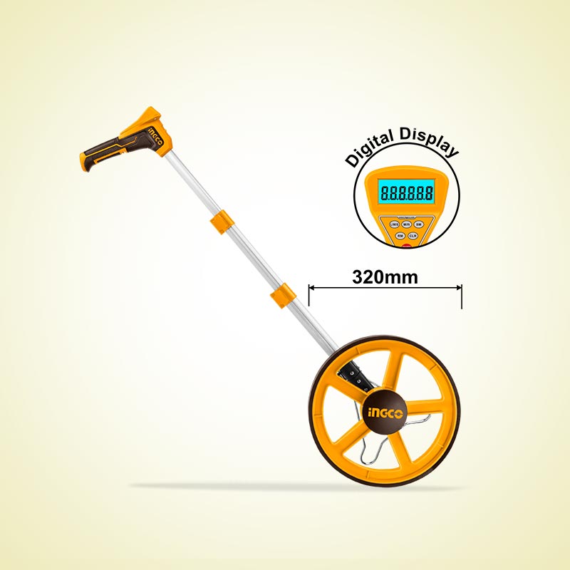 INGCO 0-9999.9M Digital Display Measuring Wheel - HDMW23