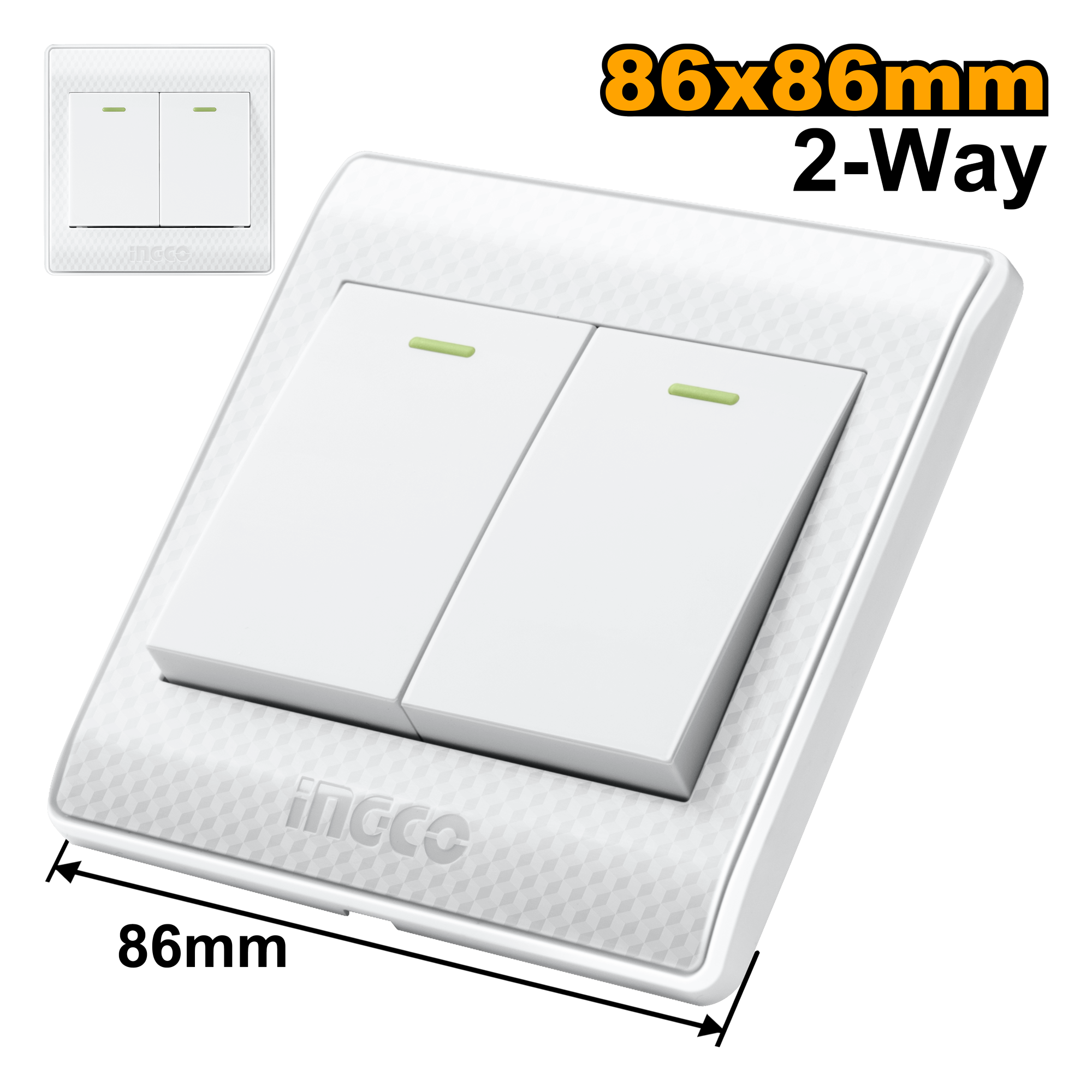 INGCO Switch 2-Way 2 Gang 16A - C120 - HESSH02103 Main image