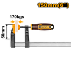 INGCO 150MM 6" F Clamp with Plastic Handle - HFC020501