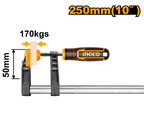 INGCO 250MM 10" F Clamp with Plastic Handle - HFC020503