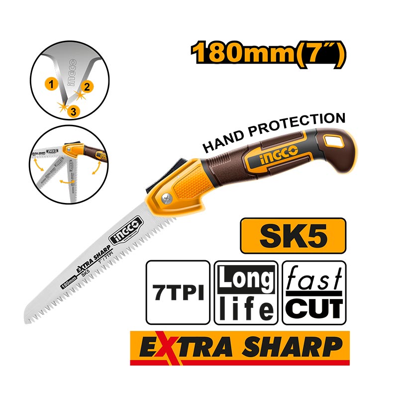 INGCO Extra Sharp 180MM (7") Folding Saw - HFSW1806