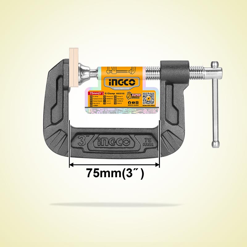 INGCO 75MM 3" G Clamp - HGC0103