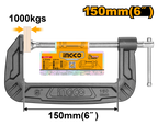 INGCO 150MM 6" G Clamp - HGC0106