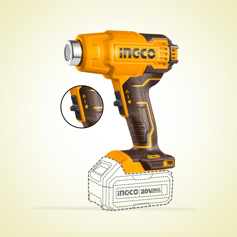INGCO Lithium-Ion Heat Gun 20V - C10 - HGLI2002