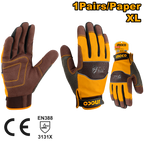 INGCO 1 Pair/Paper Mechanic Gloves - HGMG01-XL