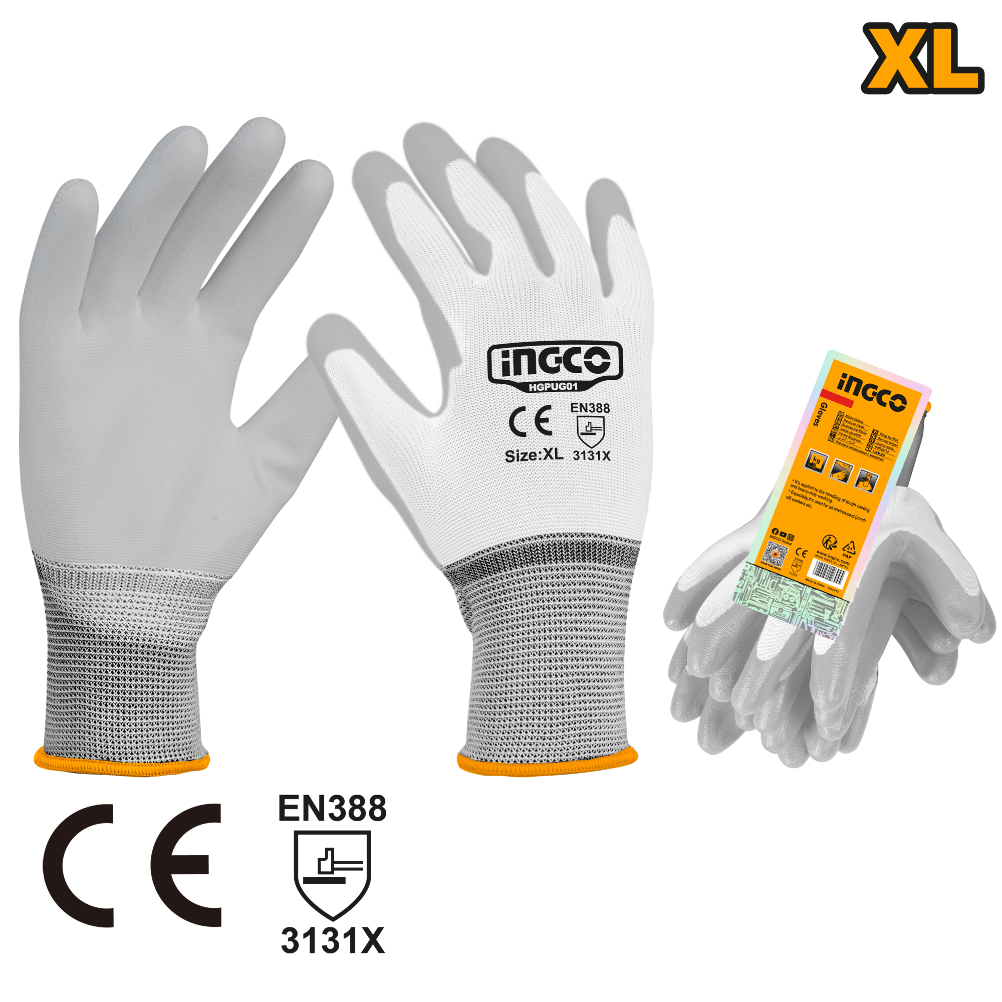 INGCO XL PU Coated Gloves- HGPUG01