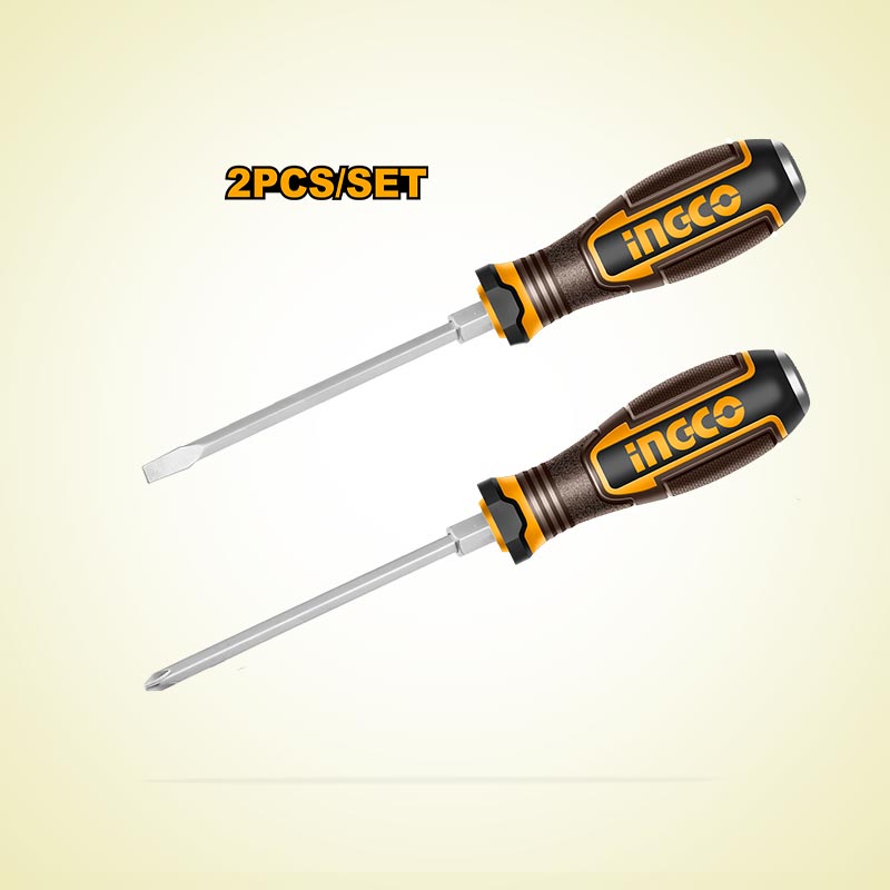 INGCO 2 PCs Go-Through Screwdriver Set - HGTST0208
