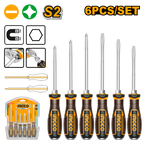 INGCO 6 Pcs Go-through Screwdriver Set - HGTST0608