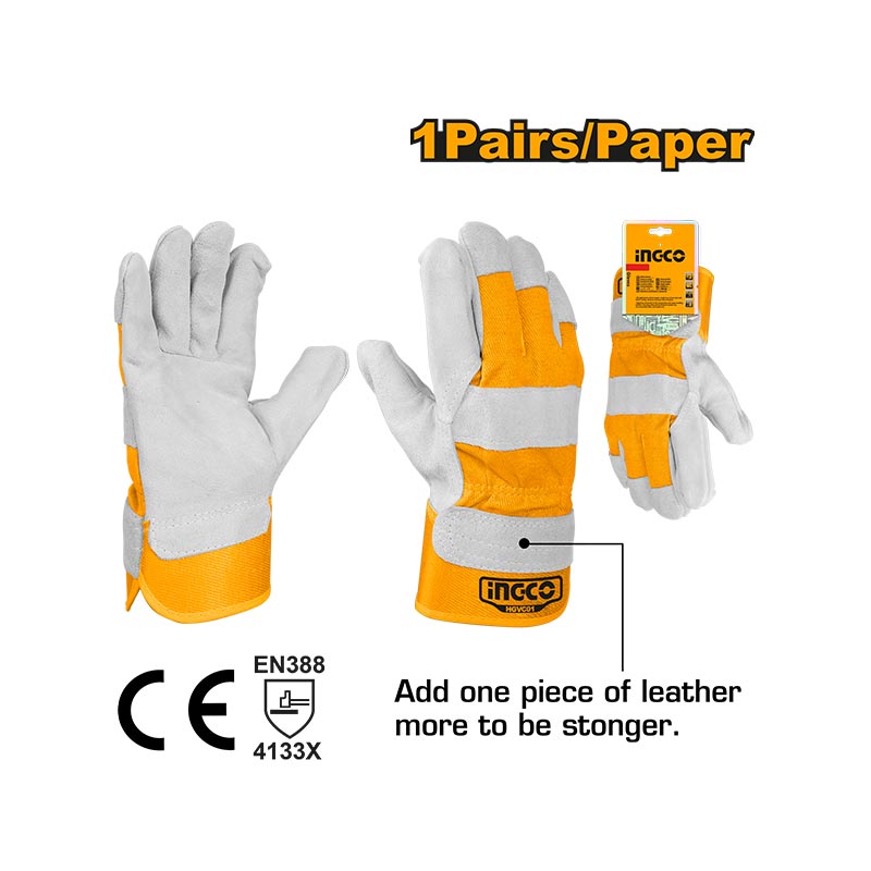 INGCO 1 Pair/Paper Leather Gloves - HGVC01