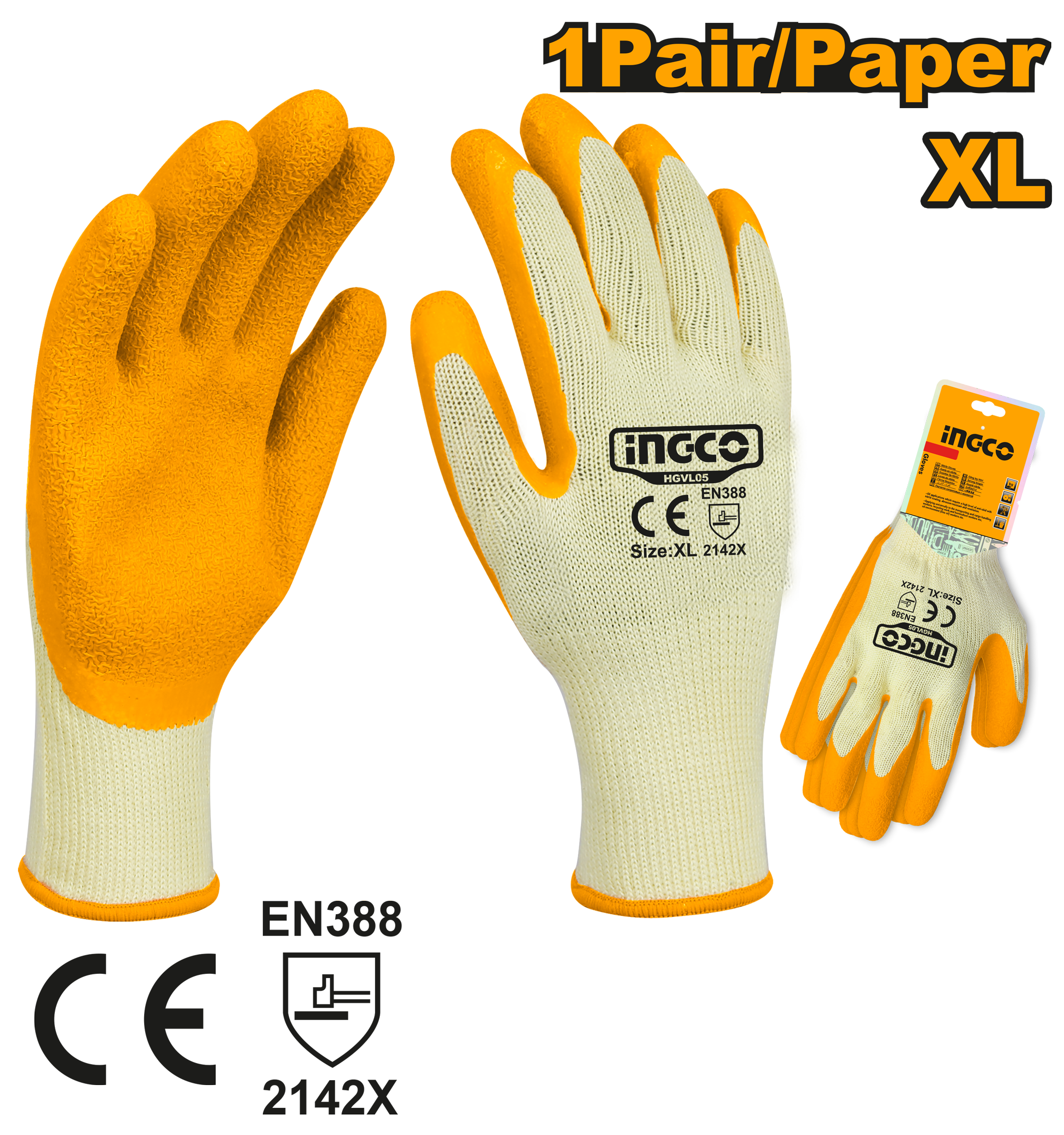 INGCO 1 Pair/Paper XL Latex Gloves - HGVL05 Main image