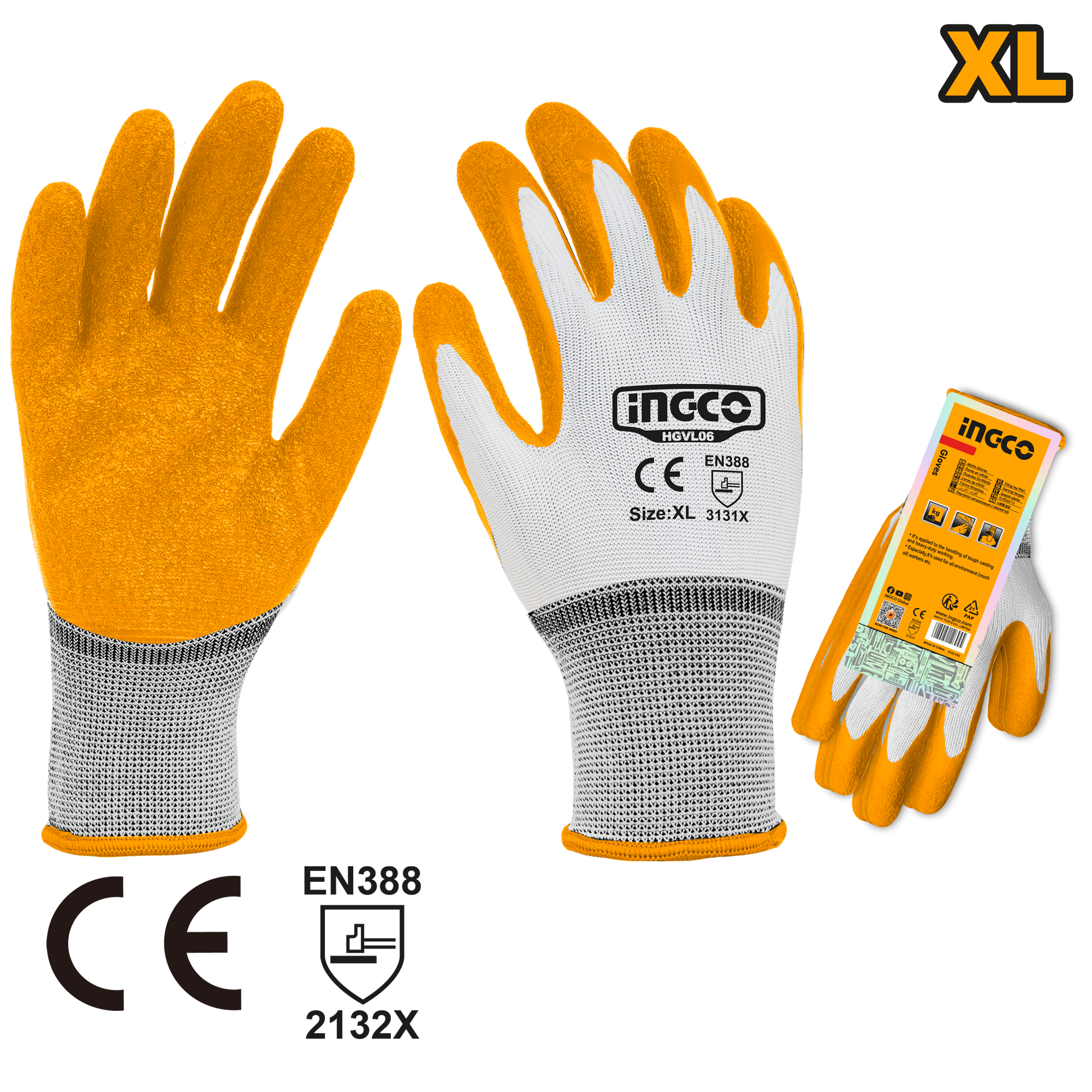 INGCO XL Latex Gloves - HGVL06