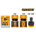 INGCO 3 PCs Hose Quick Connectors Set - HHCS03122