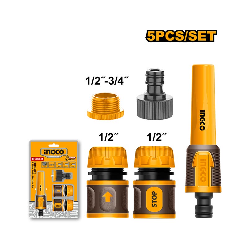 INGCO 5 Piece Twist Nozzle Set - HHCS05122