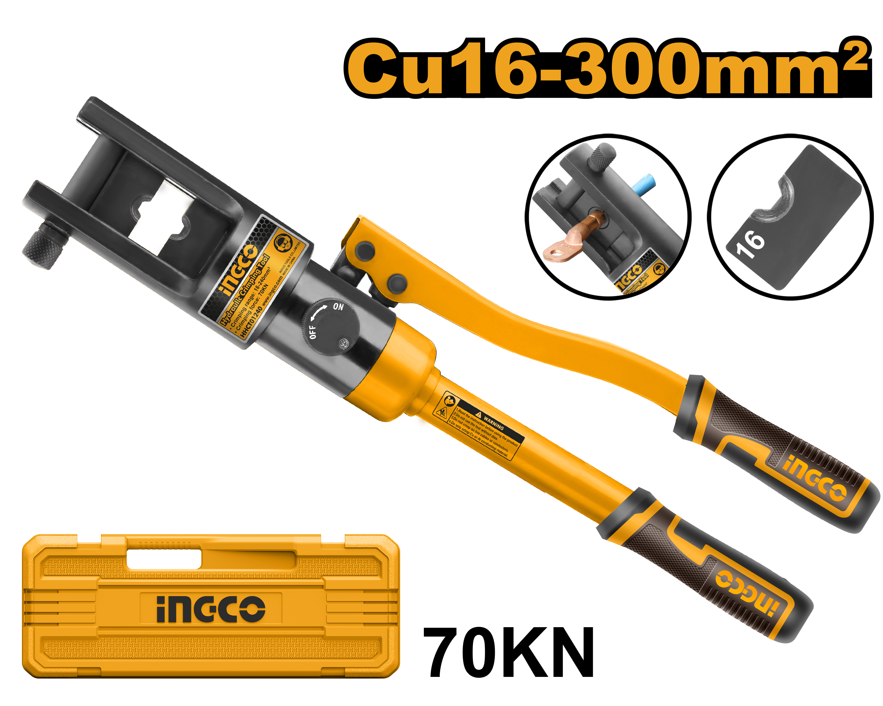 INGCO 16–300mm² Hydraulic Crimping Tool - HHCT01240