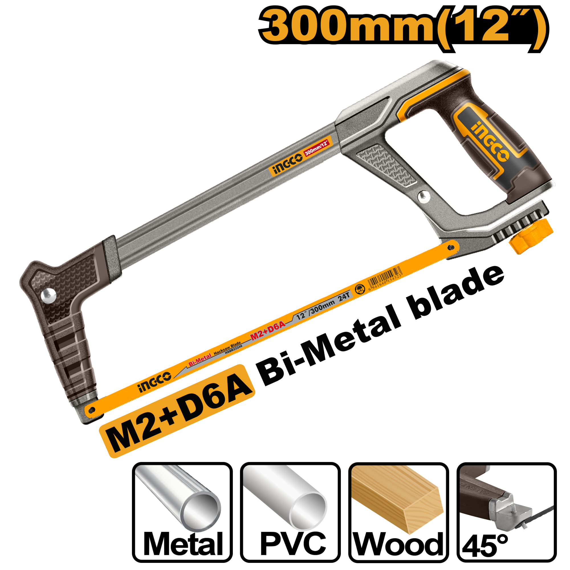 INGCO 300MM (12") Hacksaw Frame - HHF3188
