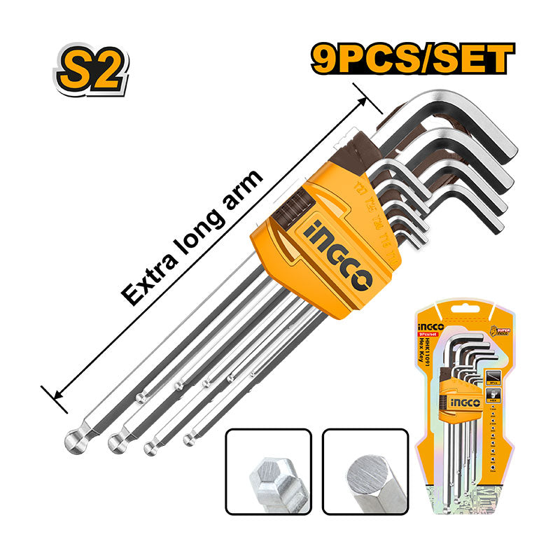 INGCO 9PCs Set Ball Point Hex Key - HHK12092 Main image