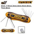 INGCO 8 PCs Set Hex Key - HHK14081