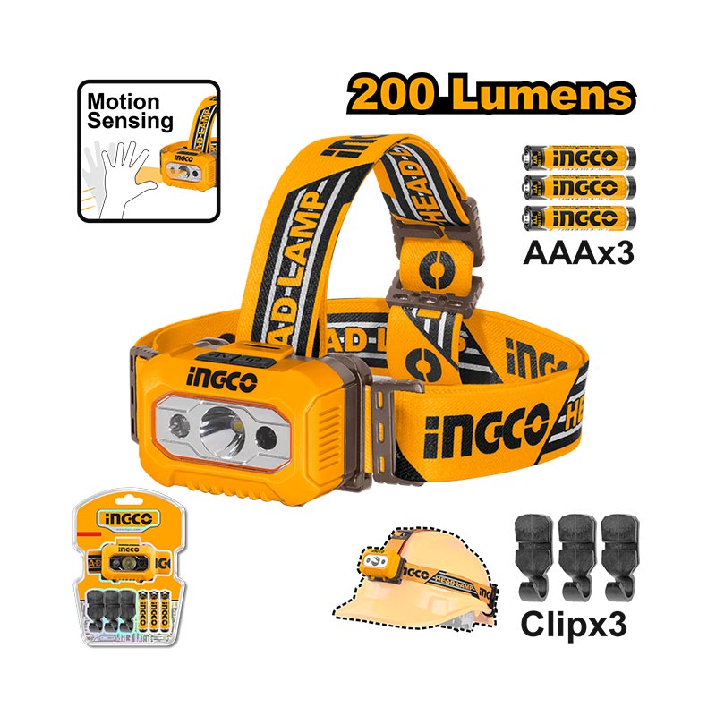 INGCO Motion Sensing 200 Lumens Headlamp - HHL013AAA8