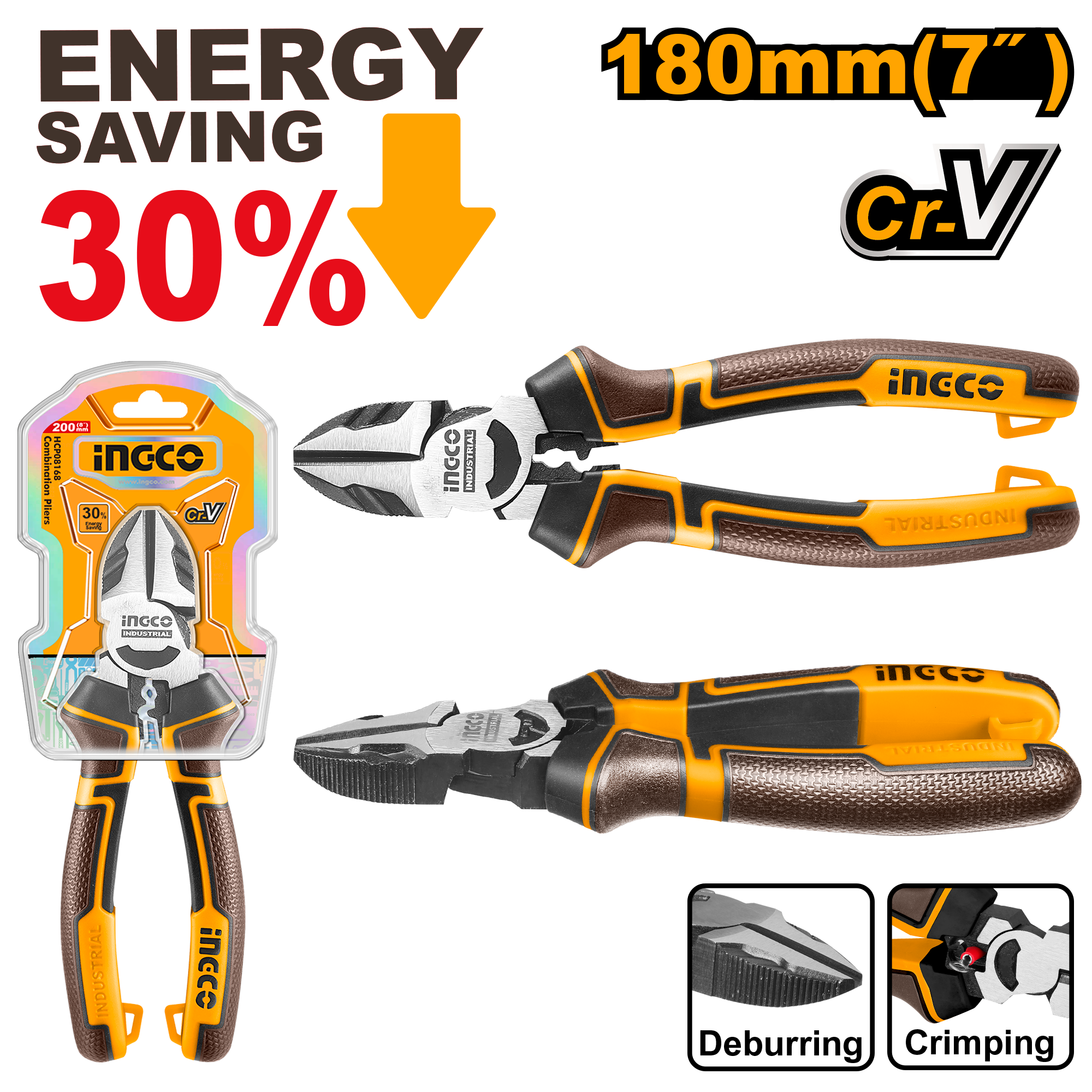 INGCO 180MM (7") High Leverage Diagonal Cutting Pliers - HHLDCP28180 Main image
