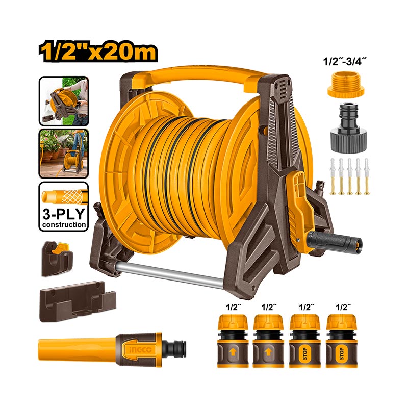 INGCO 1/2"x20M Hose Reel Set - HHR20124