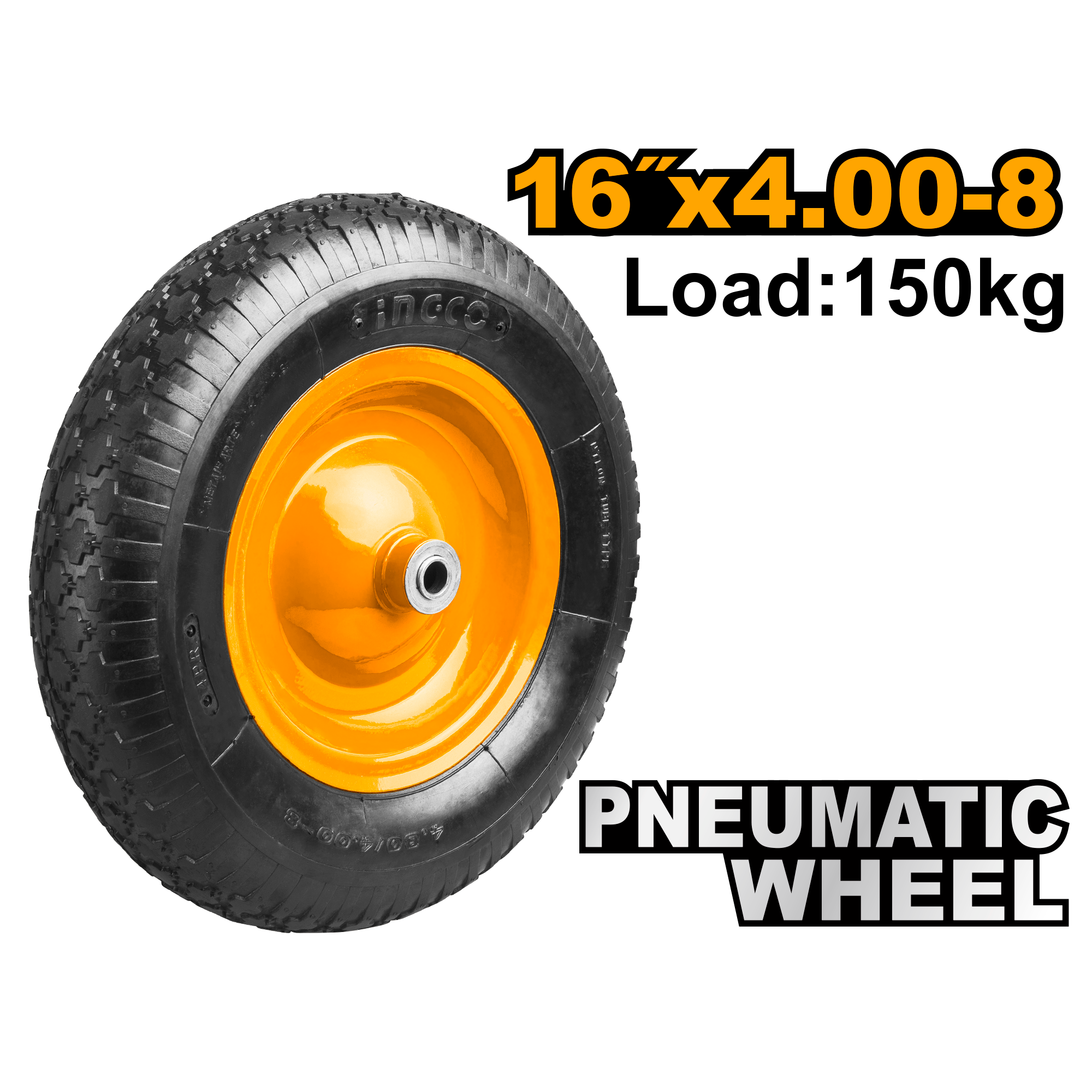 INGCO 150KG, 16"x4.00-8 Pneumatic Wheel - HHWB64018G-W