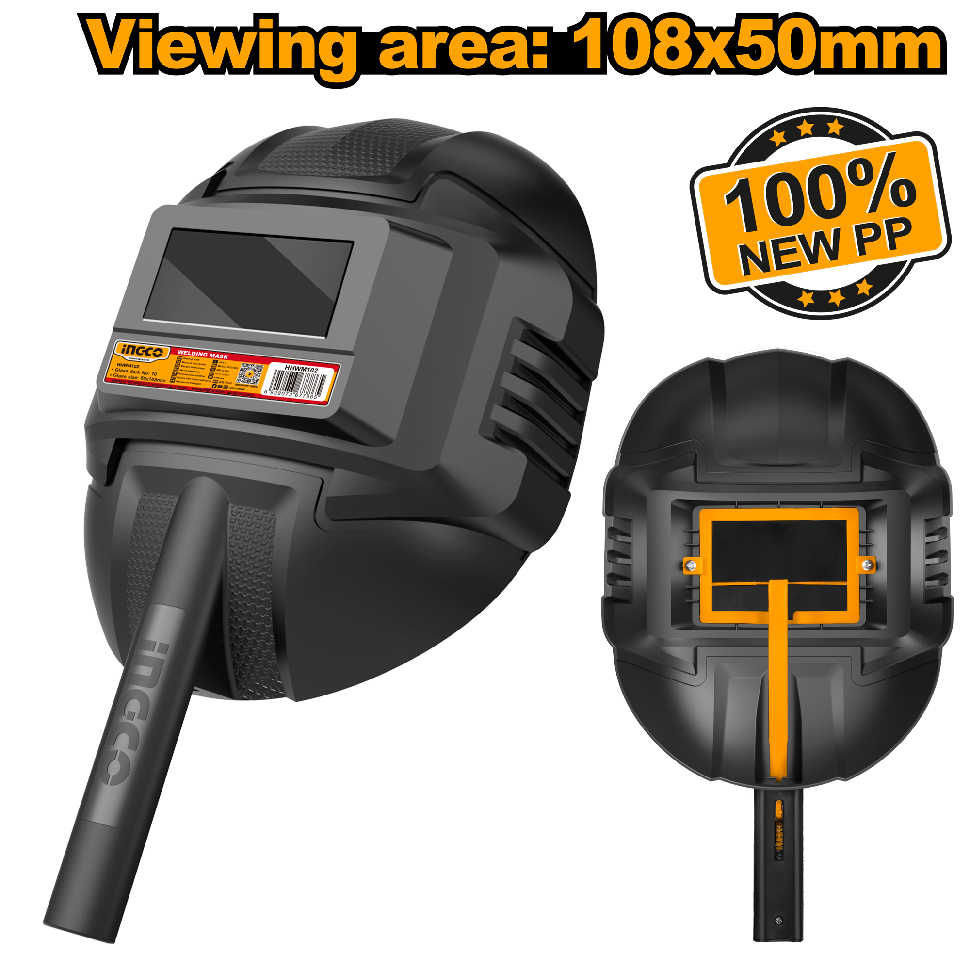 INGCO 108x50MM Viewing Area Welding Mask - HHWM102 Main image