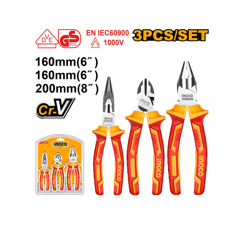 INGCO 3 PCs Insulated Pliers Set - HIKPS28318