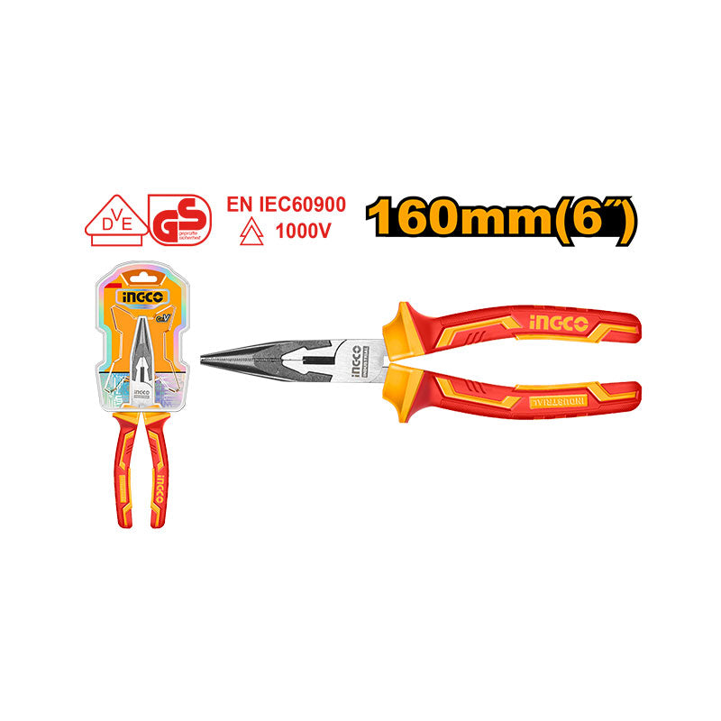 INGCO 160MM (6") Insulated Long Nose Pliers - HILNP28168