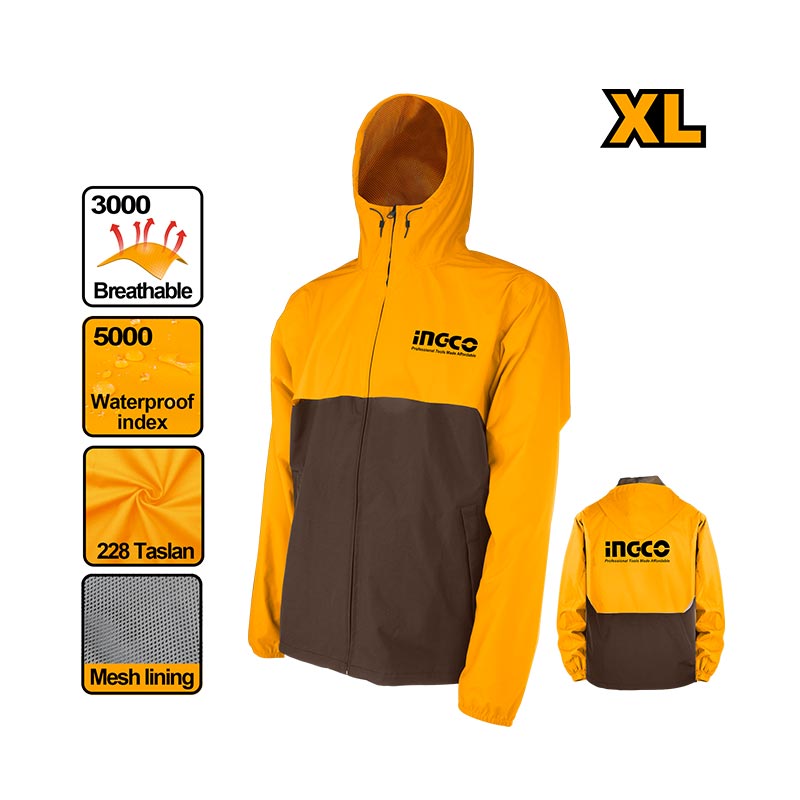 INGCO Breathable, Waterproof Index Jackets - HJATL2281.L, XL & XXL