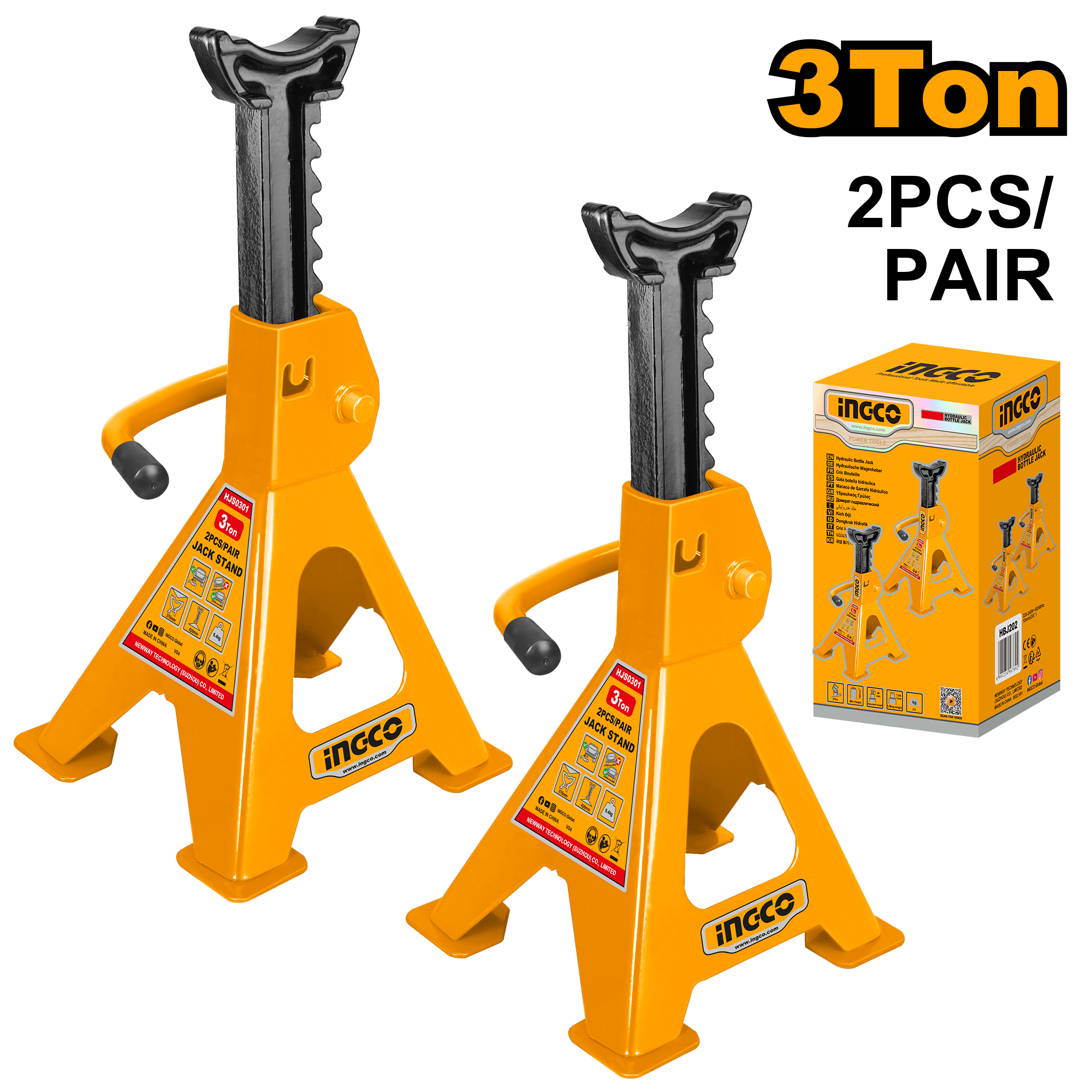 INGCO 3 Ton 2 PCs/Pair Jack Stand - HJS0301 Main image