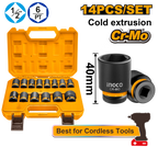 INGCO 14 Pcs 1/2"DR. Impact Socket Set - HKISSD12141