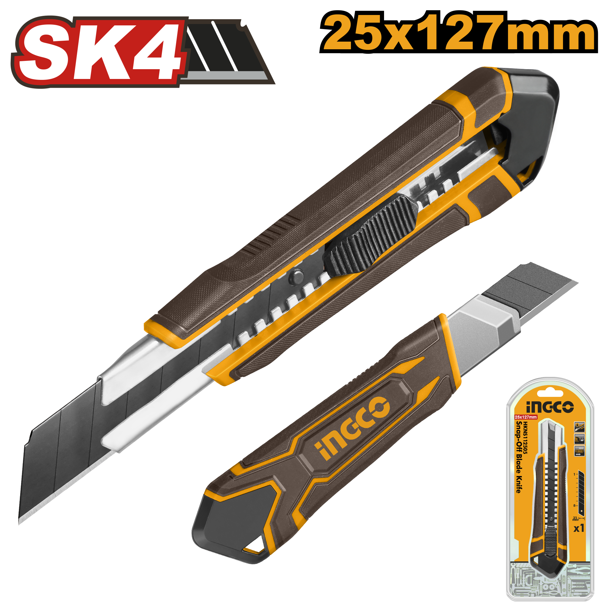 INGCO SK4 25x127MM Snap-Off Blade Knife - HKNS112505 Main image