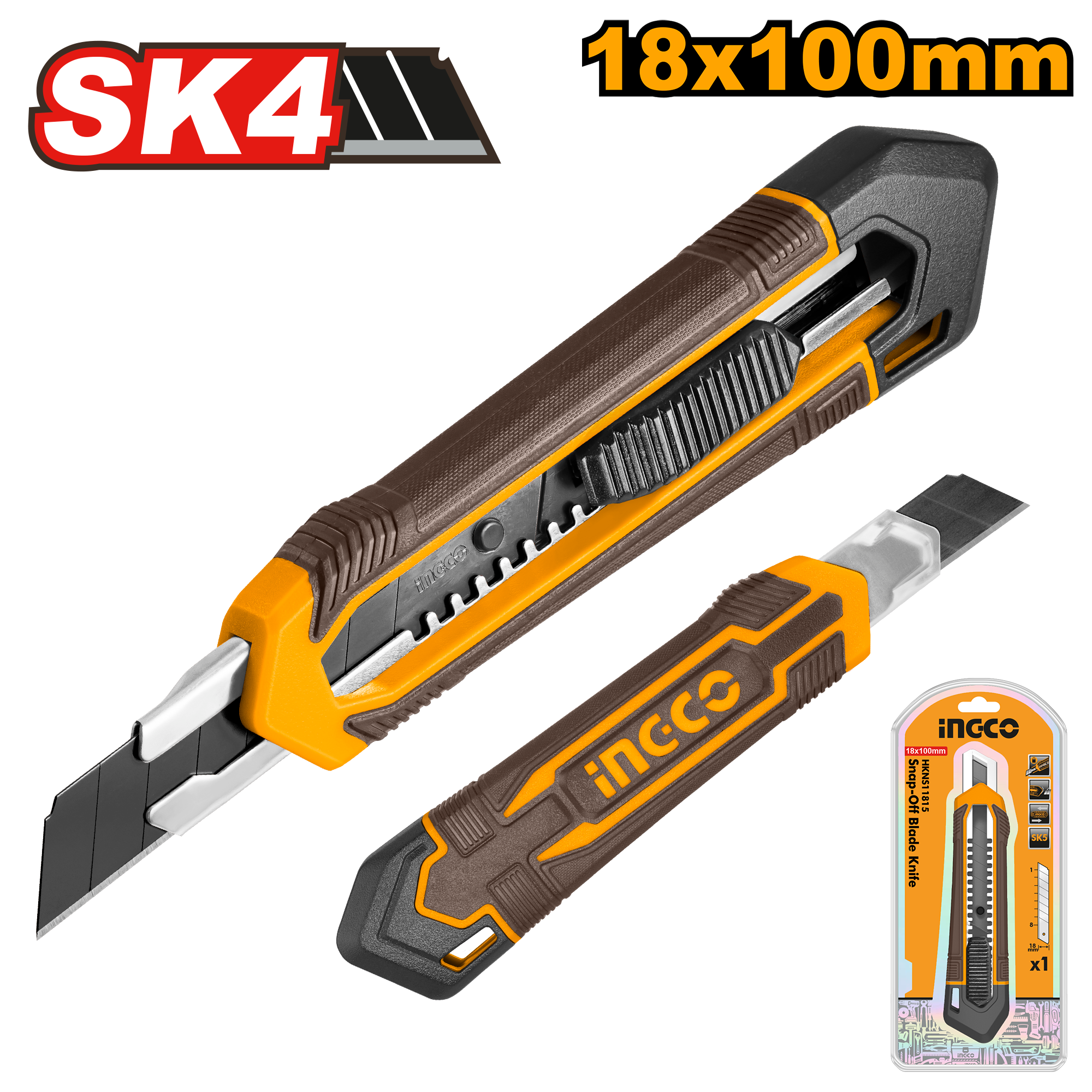 INGCO SK4 18x100MM Snap-Off Blade Knife - HKNS11815 Main image
