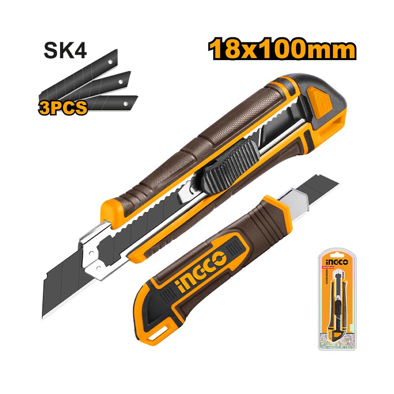 INGCO SK4 18x100MM Snap-Off Blade Knife - HKNS28035
