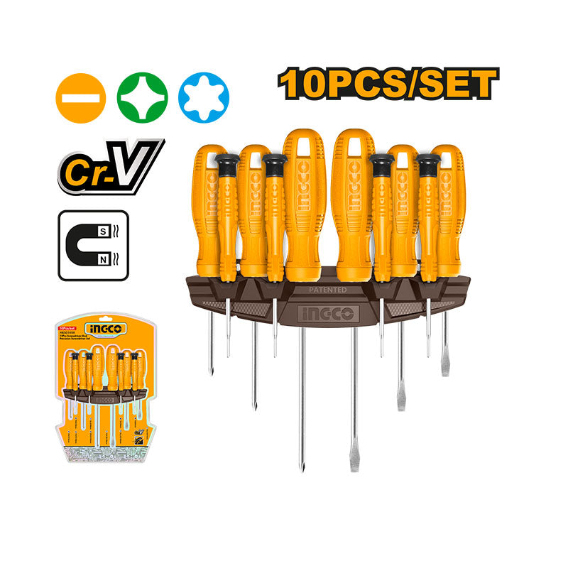 INGCO 10 PCs Screwdriver and Precision Screwdriver Set- HKSD1058