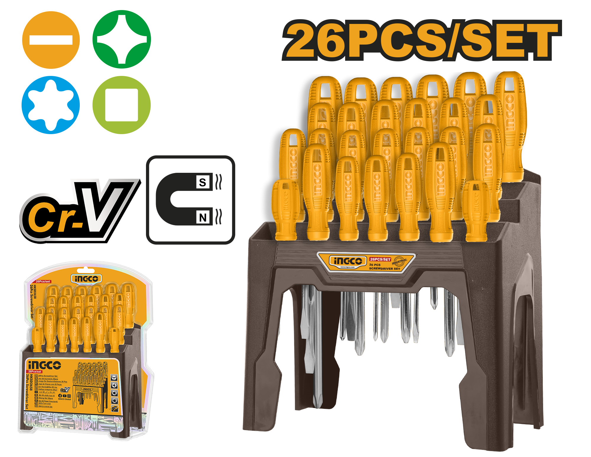 INGCO 26 PCs Screwdriver Set - HKSD2658