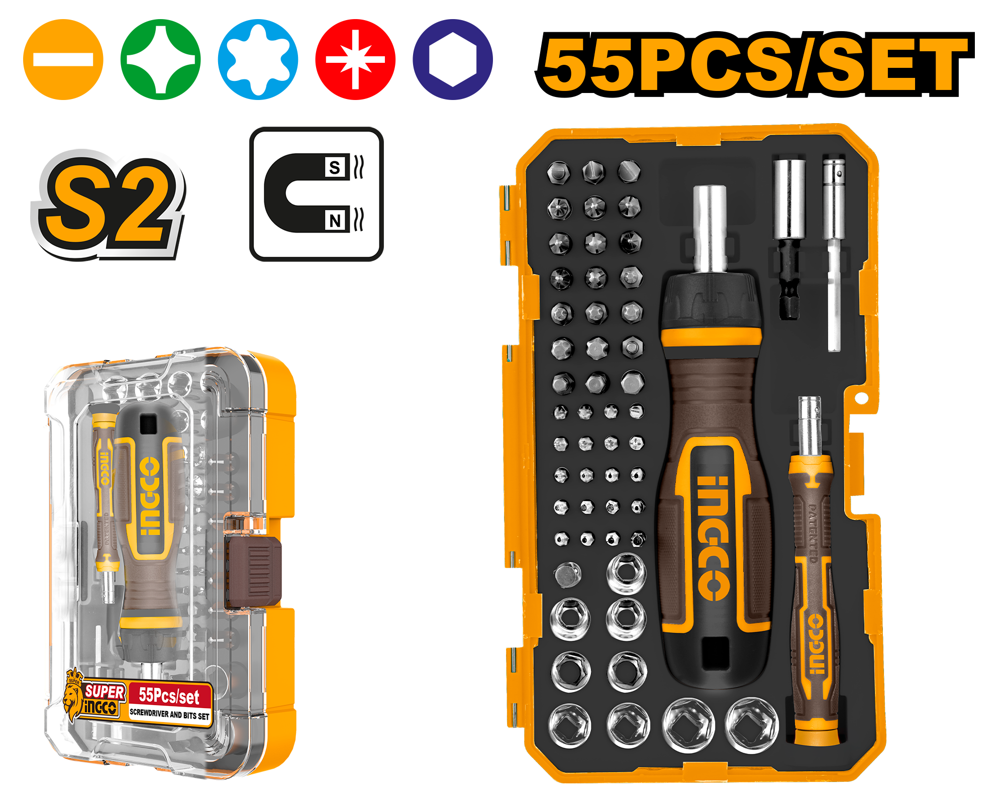 INGCO 55 PCs Screwdriver Bits Set - HKSDB0558 Main image