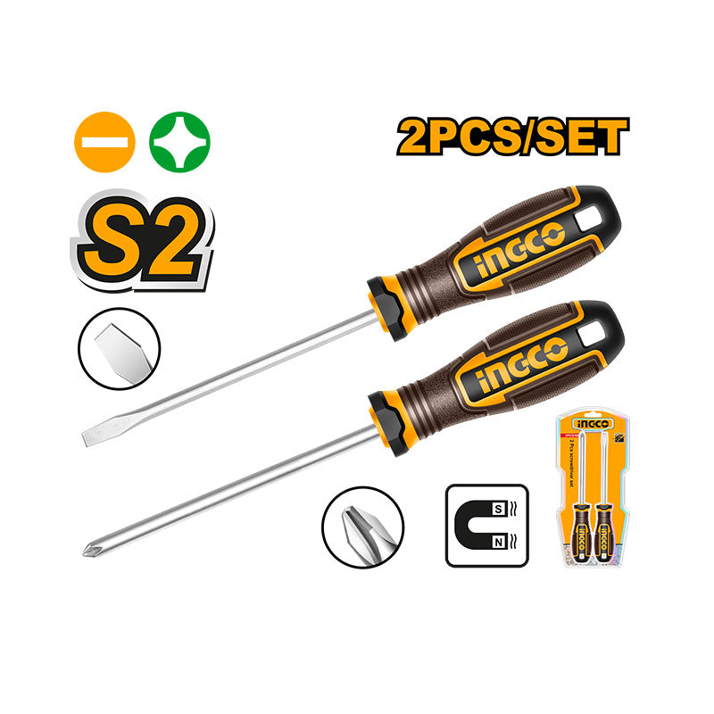 INGCO 2 Pcs Screwdriver Set - HKSDS0228