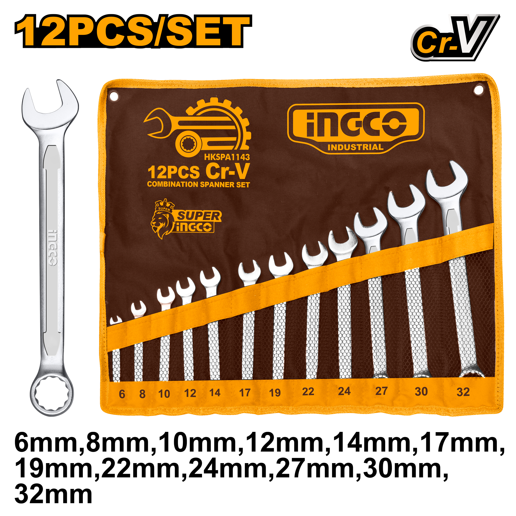 INGCO 12PCs Combination Spanner Set - HKSPA1143