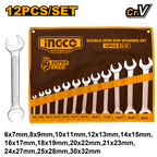 INGCO 12PCs Double Open-End Spanner Set - HKSPA2142