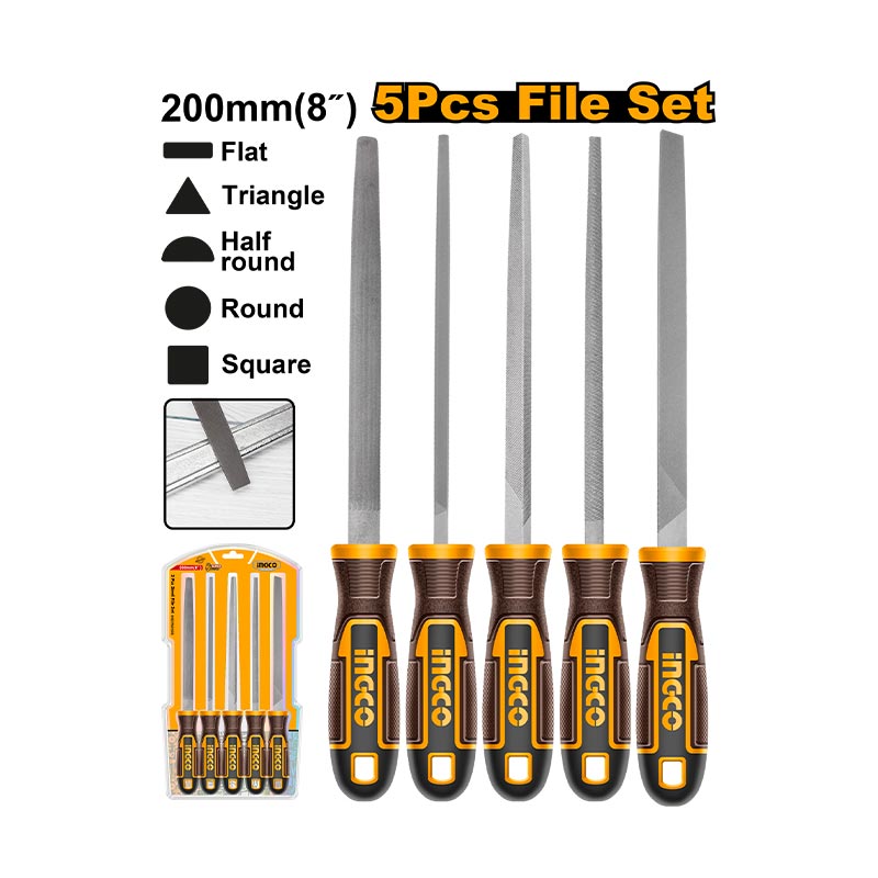 INGCO 200MM (8") 5 PCs Steel File Set - HKTFS0508 Main image