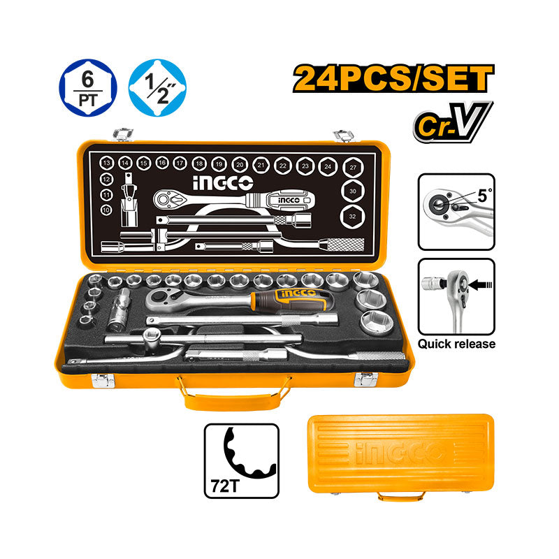 INGCO 24 PCs 1/2" Socket Set - HKTS0243 Main image
